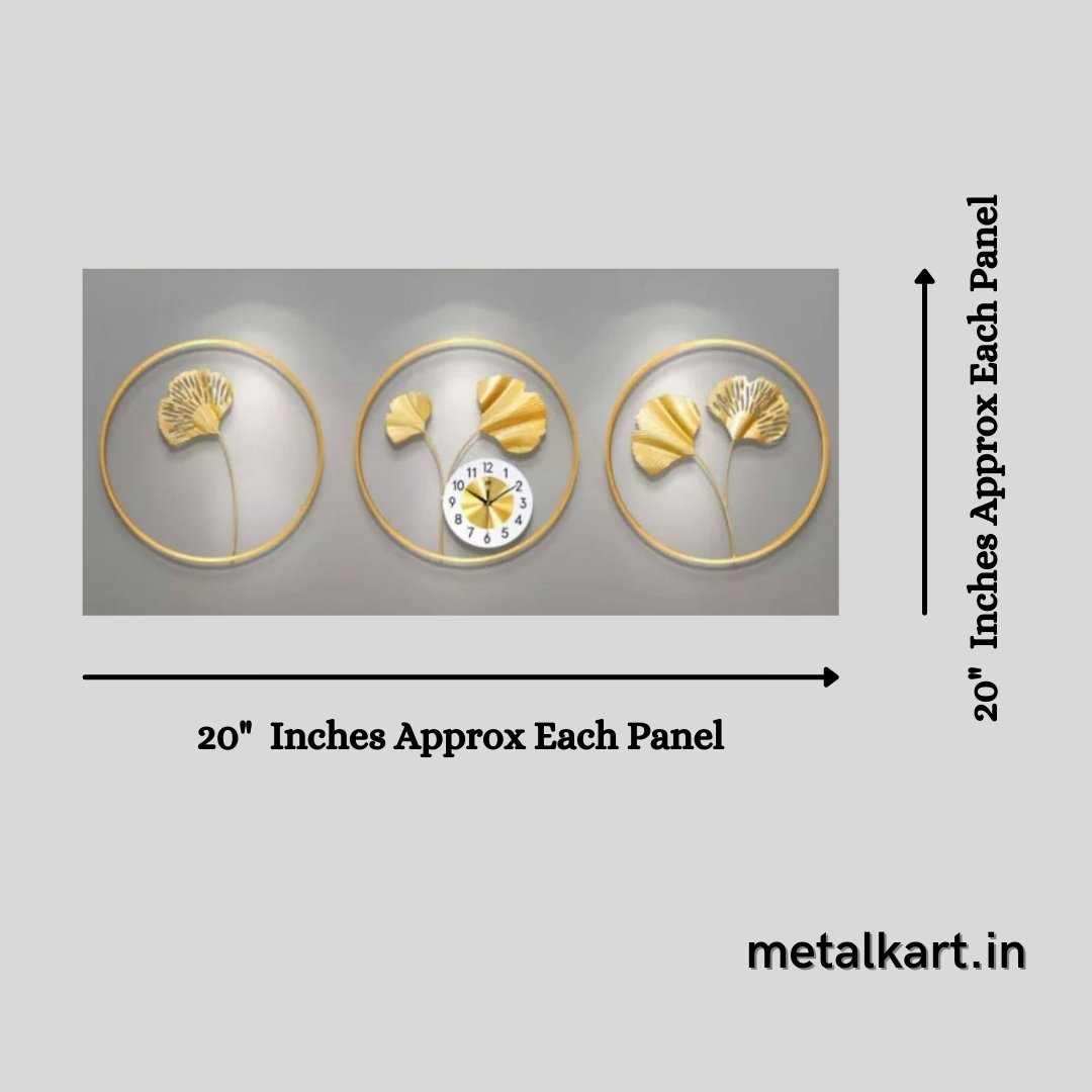 Set of 3 Metallic flower filled rings cum watch (20 x 20 inches Each)