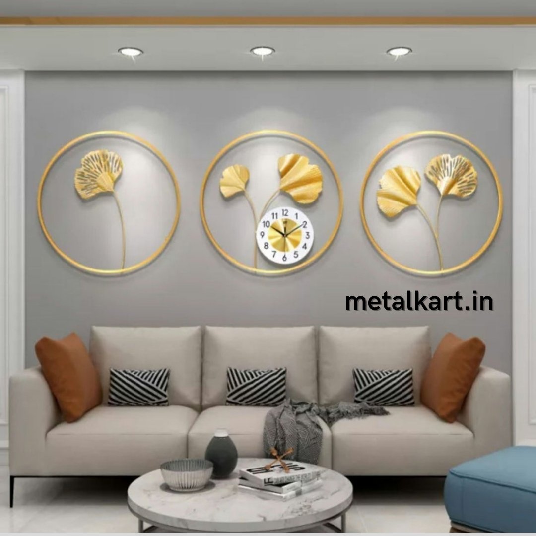 Set of 3 Metallic flower filled rings cum watch (20 x 20 inches Each)