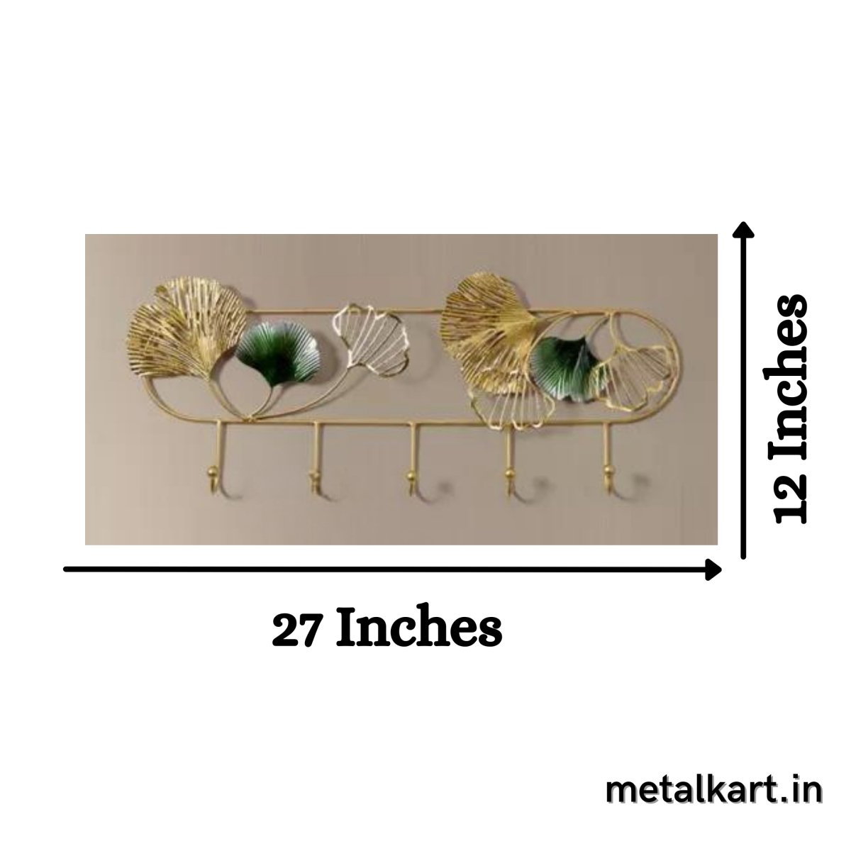 Soothing leaves handcrafted Wall Hook (27 x 12 Inches)