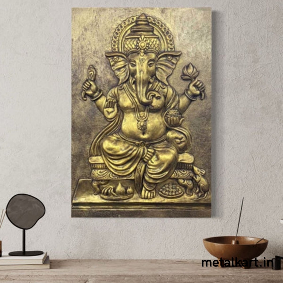 Sri Ganesh 3D Wall Sculpture (36 x 24 Inches)