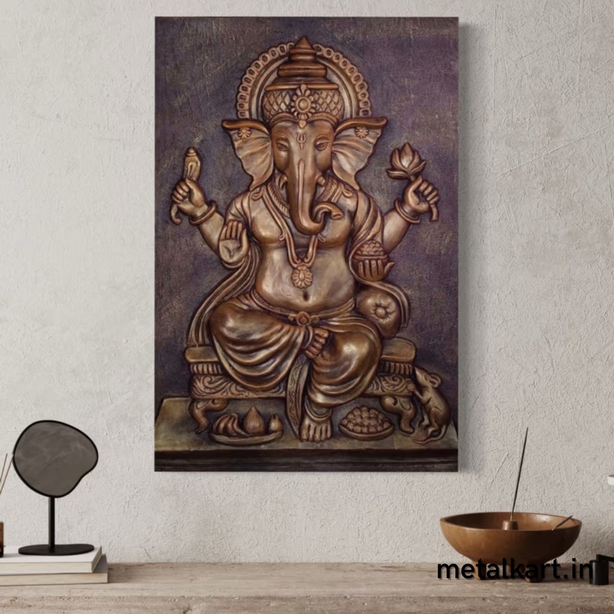 Sri Ganesh 3D Wall Sculpture (36 x 24 Inches)