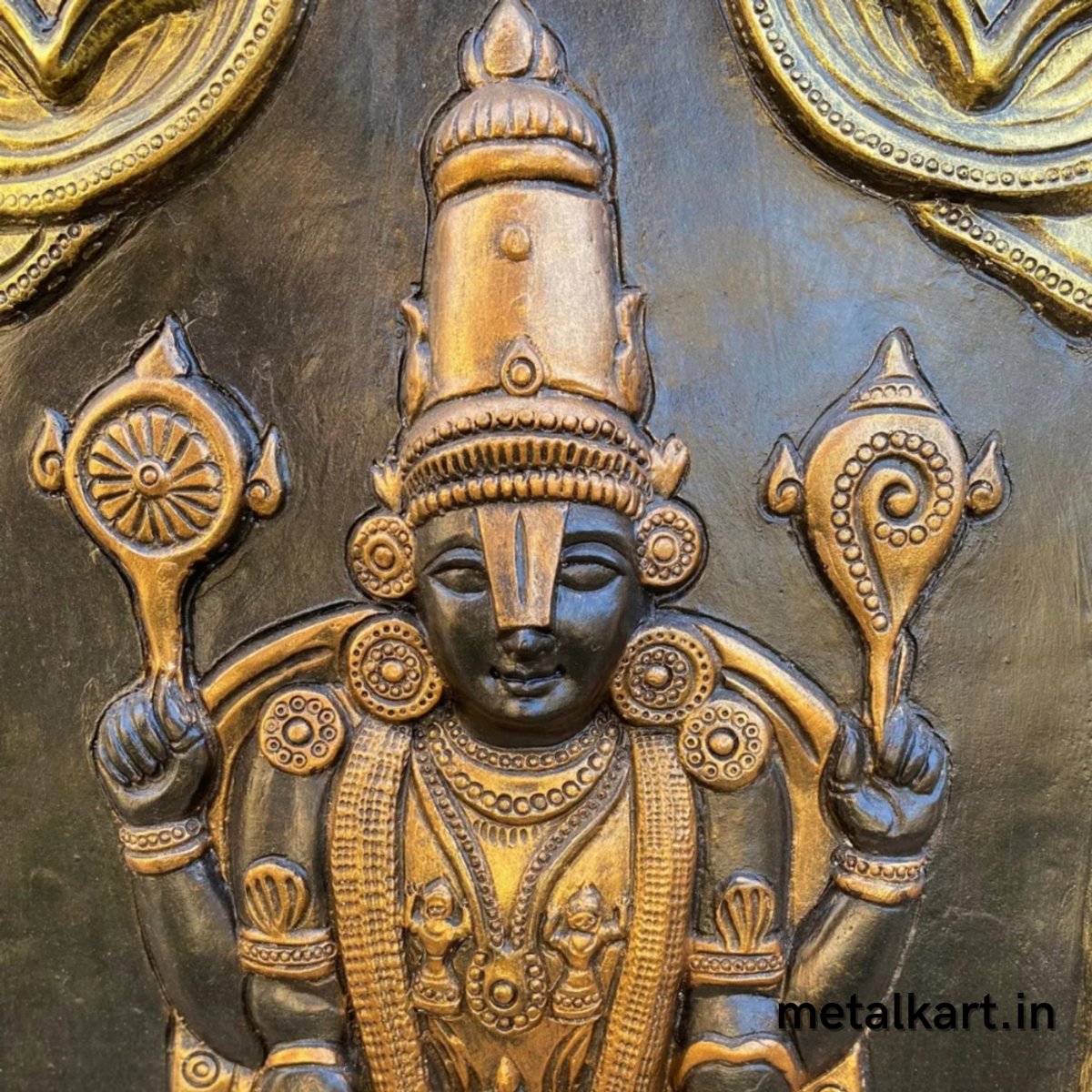 Sri Tirupati Balaji with Lakshmi Mata 3D Wall Sculpture (36 x 24 Inches)