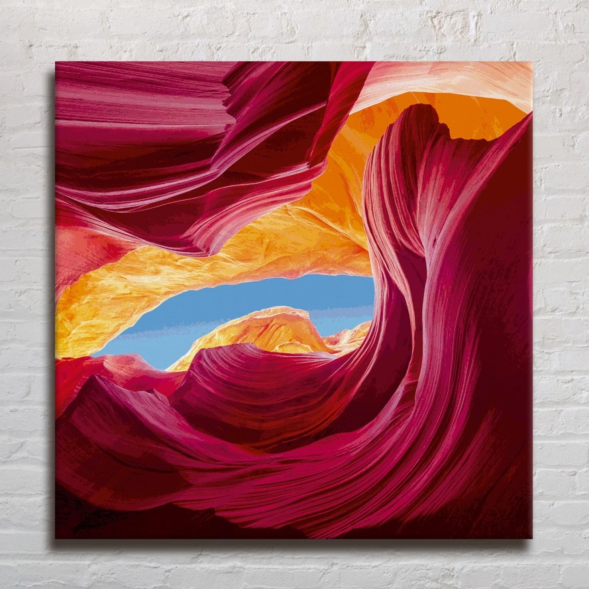 Striped Sentinel Bohemian Canvas Wall Painting (36 x 36 Inches)