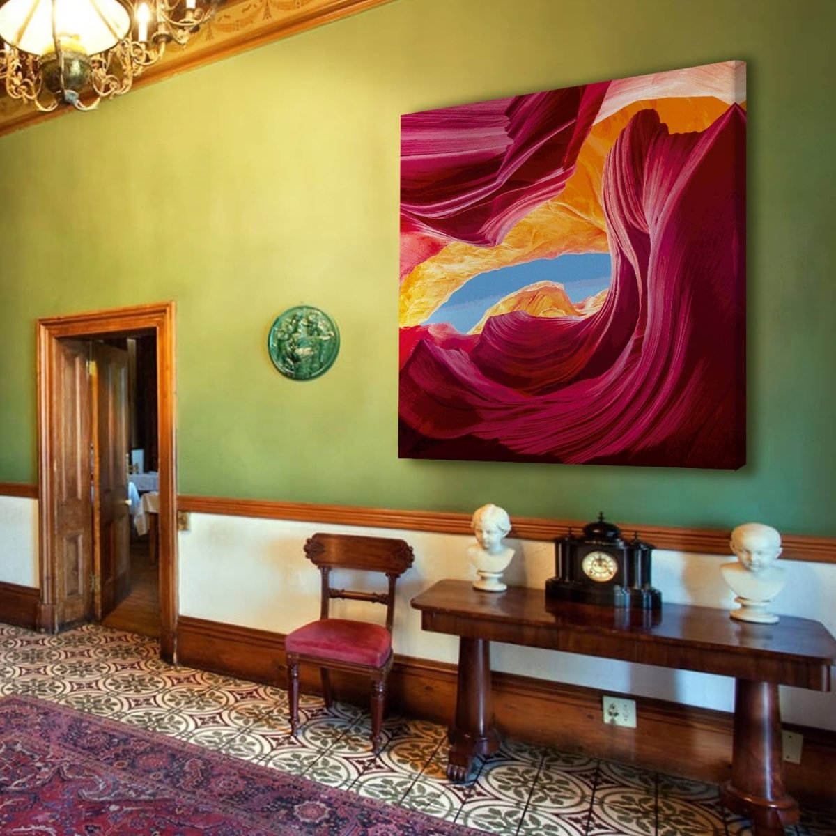 Striped Sentinel Bohemian Canvas Wall Painting (36 x 36 Inches)