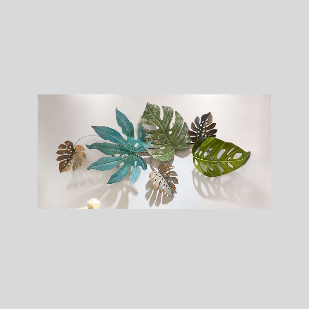Stylish Metallic Leaves Wall Art For Living Room (48 x 24 Inches)