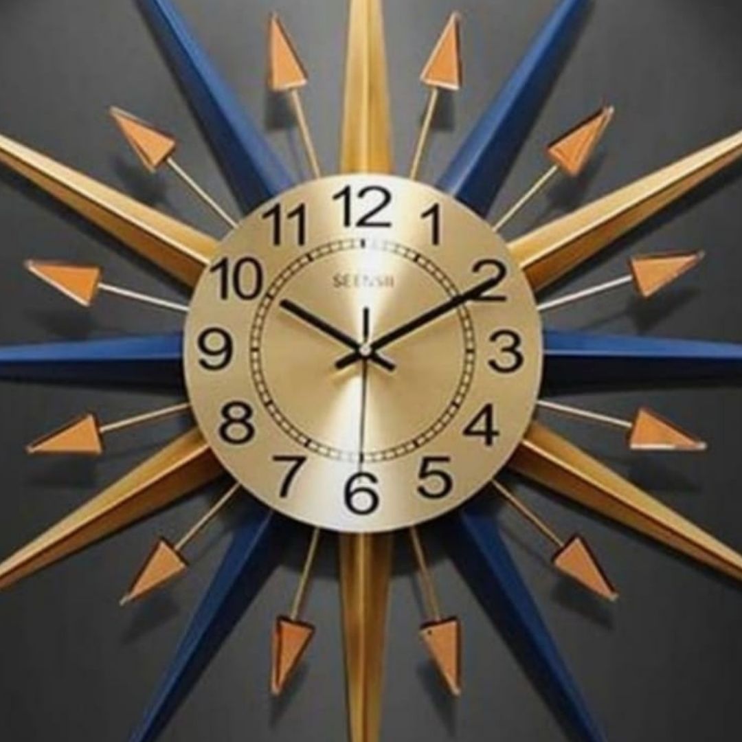 Sun Ray Clock Sun Ray Wall Clock (24 Inches Dia) - Punam Metalcrafts