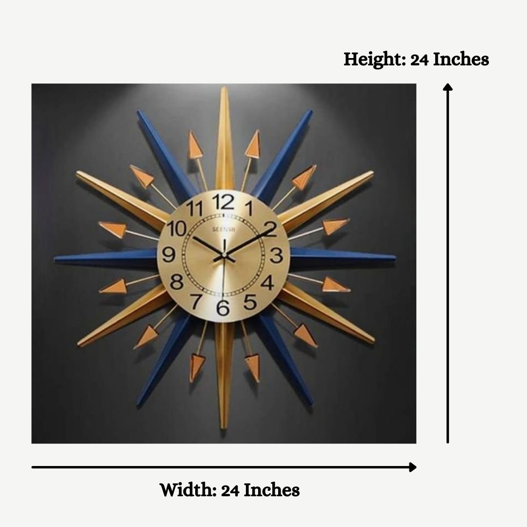 Sun Ray Wall Clock (24 Inches Dia)