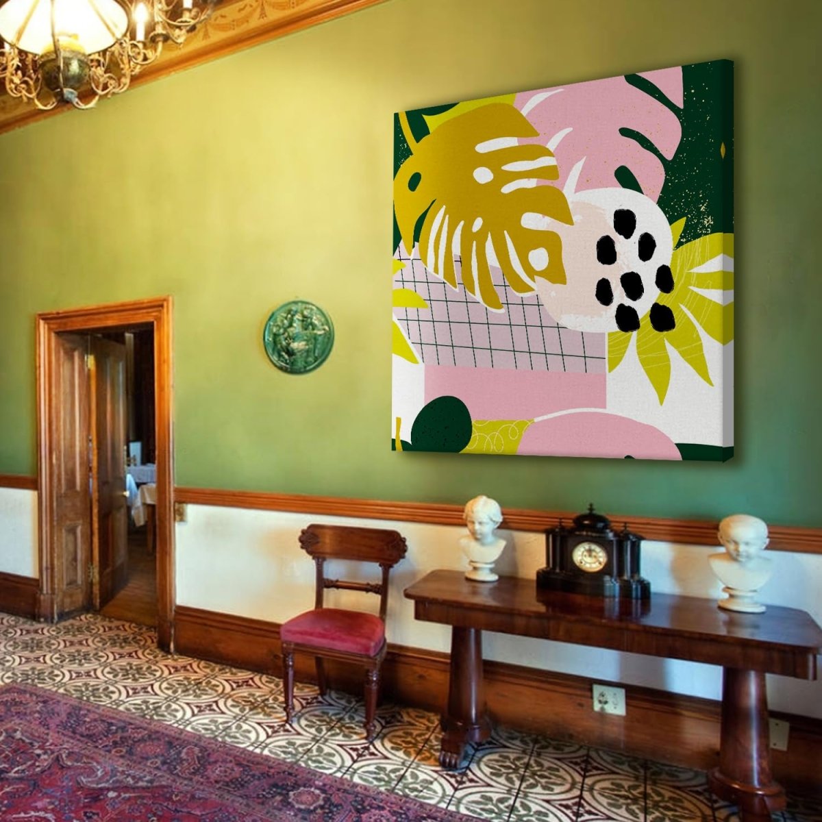 Swiss Cheese Splendor Canvas Wall Painting (36 x 36 Inches)