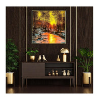 Thumbnail for Sylvan Sunset Framed Canvas Wall Art (24 x 24 Inches)