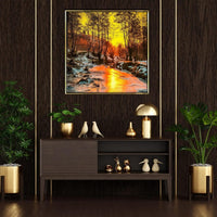 Thumbnail for Sylvan Sunset Framed Canvas Wall Art (24 x 24 Inches)