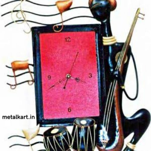 Tabla Sarangi Musical arena wall clock ( 20 x 18 Inches)