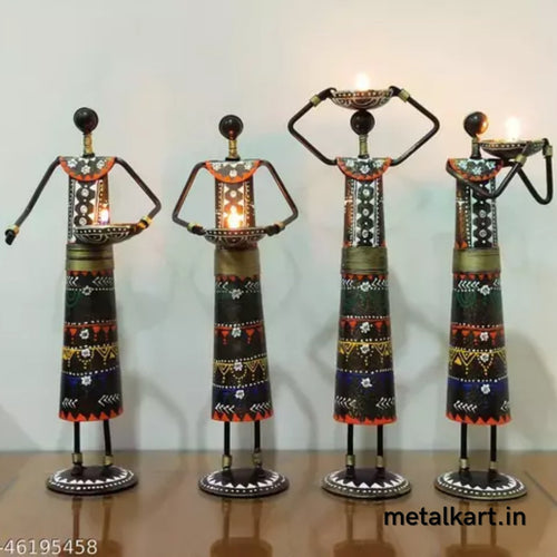 Table Top Self Raised Lady Workers Group Decor (5.5 x 13 Inches approx)