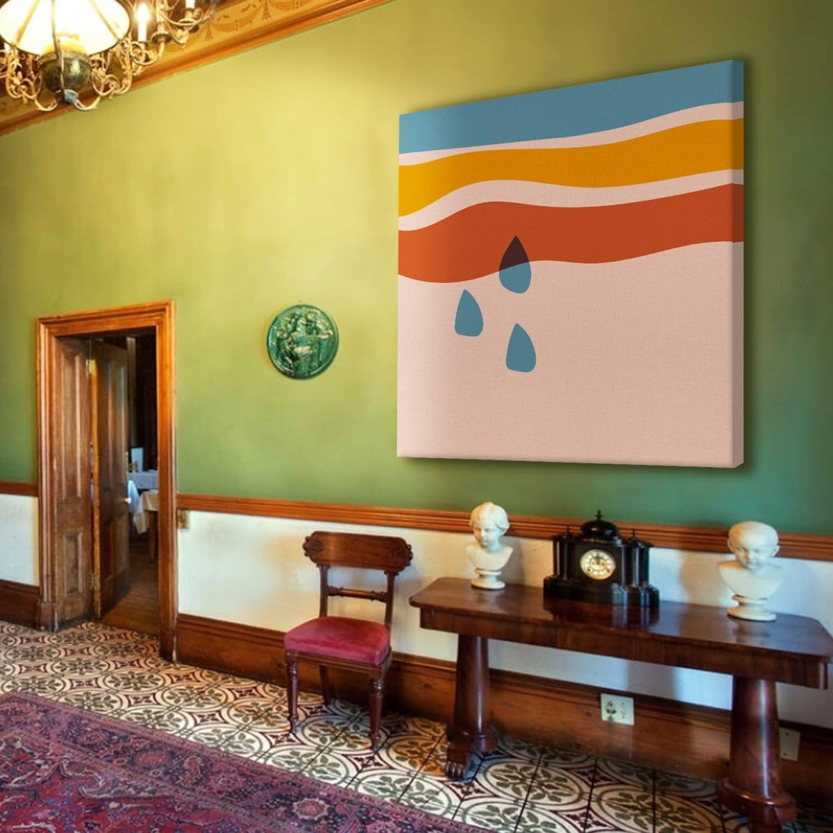 Teardrops on Canvas Wall Painting (36 x 36 Inches)