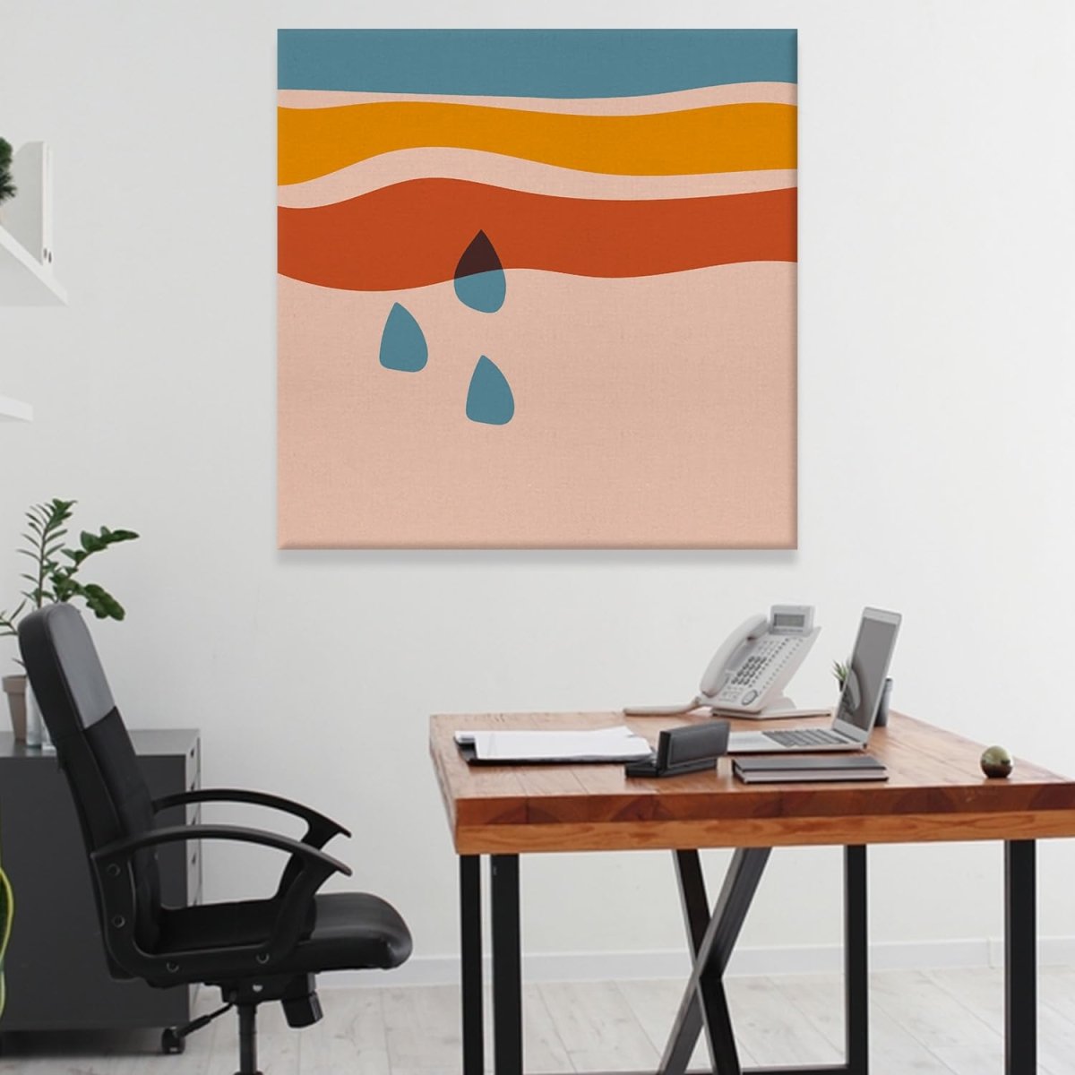 Teardrops on Canvas Wall Painting (36 x 36 Inches)