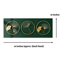 Thumbnail for The 3 Golden Circles Metallic Leaves Wall Art (18 x 18 Inches each)