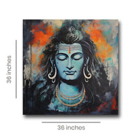 Thumbnail for The Adiyogi - Colossal depiction of Shiva Canvas Wall Art (36 x 36 Inches )