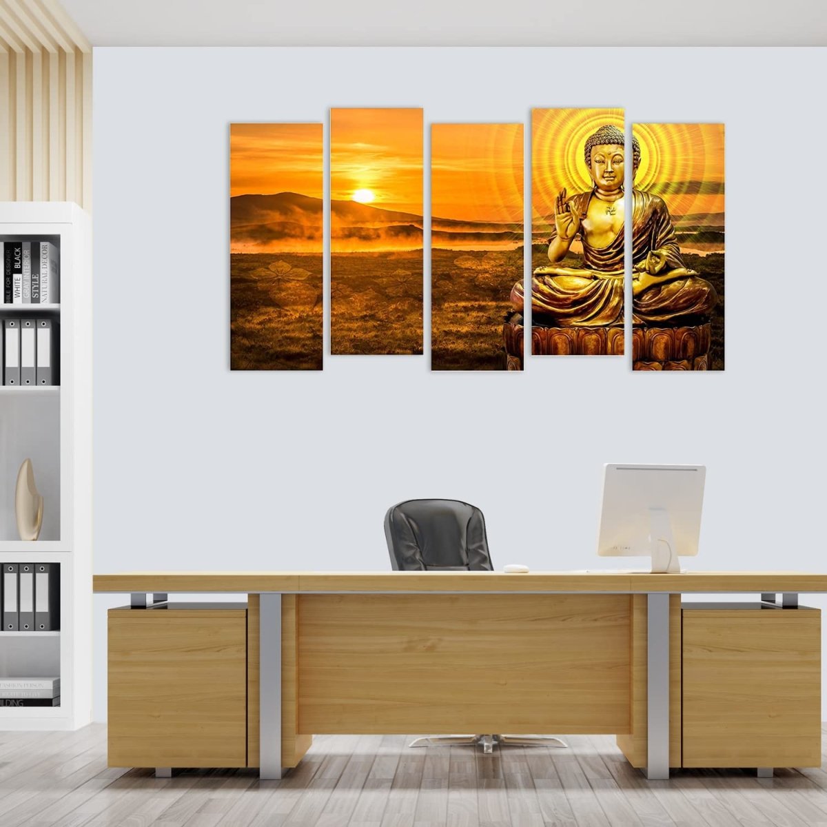 The Awakening of Enlightenment: A Series: Gautam Buddha Wall Design (Set of 5)