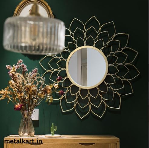The Big lotus dipped circular mirror (30 x 30 Inches)