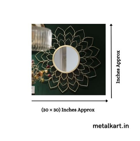 The Big lotus dipped circular mirror (30 x 30 Inches)