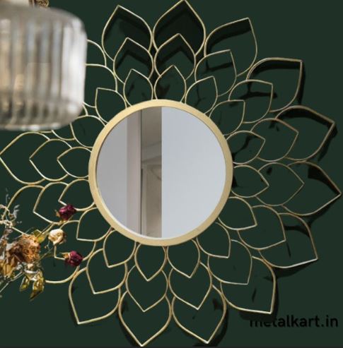 The Big lotus dipped circular mirror (30 x 30 Inches)
