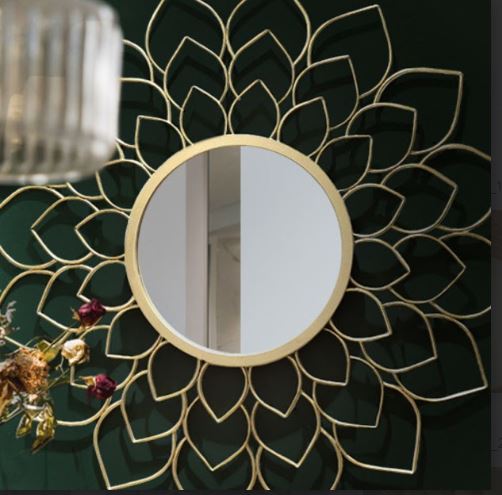 The Big lotus dipped circular mirror (30 x 30 Inches)