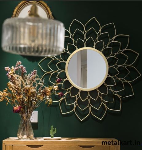 The Big lotus dipped circular mirror (30 x 30 Inches)