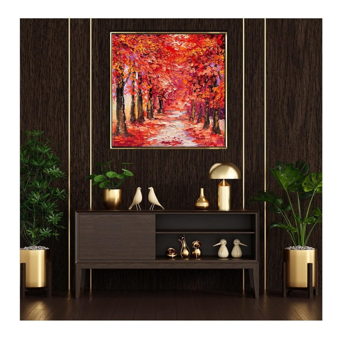The Ember Lane Autumn Canvas Wall Art (24 x 24 Inches)