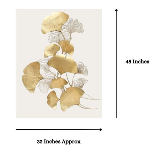 The Golden Metallic Furrow Vertical wall art (48 x 32 Inches)