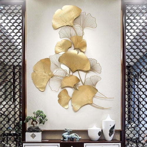 The Golden Metallic Furrow Vertical wall art (48 x 32 Inches)