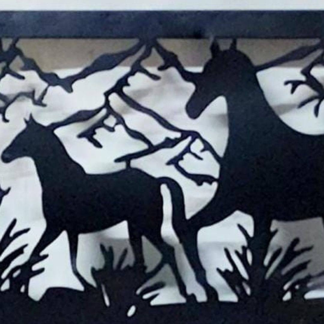 The Grazing Horses Metal wall art