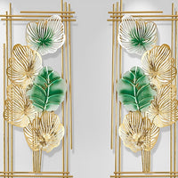 Thumbnail for The Metallic Framed Gold and green plant wall art (15 x 30 Inches each)