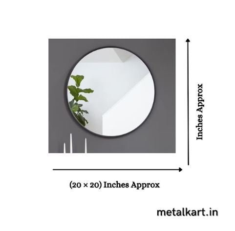 The Simple Metallic Dark round Mirror (20 x 20 Inches)