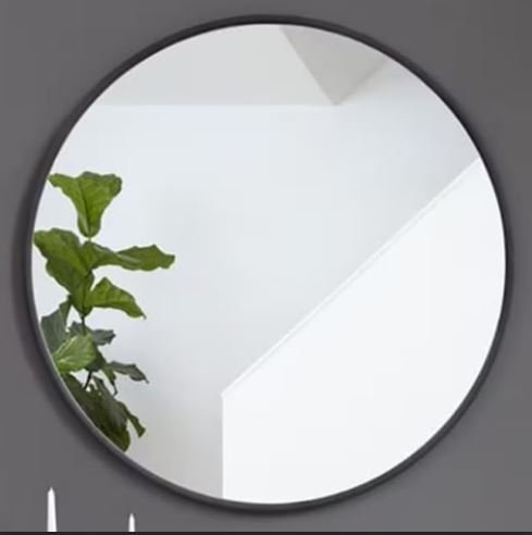 The Simple Metallic Dark round Mirror (20 x 20 Inches)
