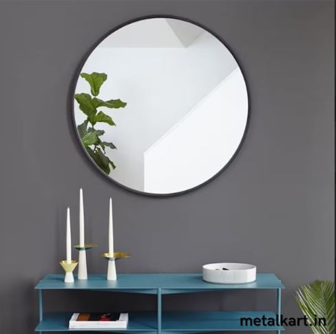 The Simple Metallic Dark round Mirror (20 x 20 Inches)