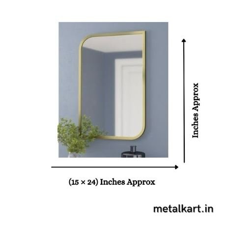 The Simple Metllic Frame Rectangular Mirror (15 x 24 Inches)