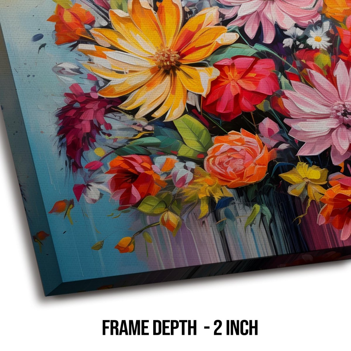 The Stardust Symphony Floral Canvas Wall Art (36 x 36 Inches)