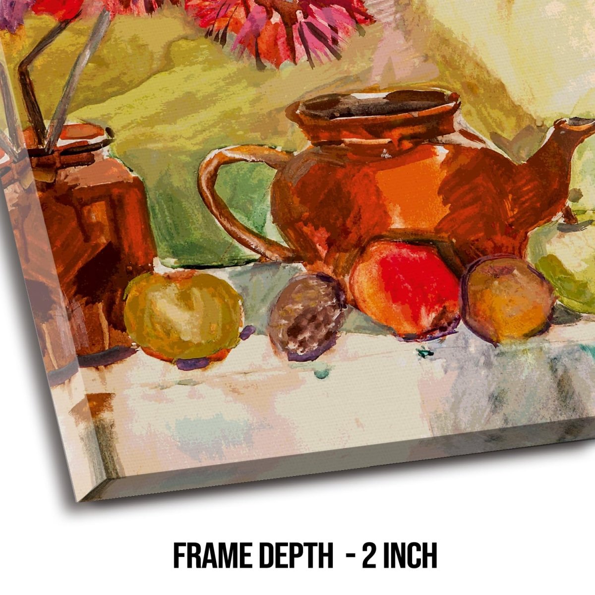 The Teapot and the Duck Canvas Wall Painting (36 x 36 Inches)