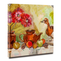 Thumbnail for The Teapot and the Duck Canvas Wall Painting (36 x 36 Inches)