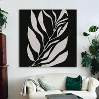 Thumbnail for The Veined Tapestry Boho Leaves Canvas Wall Painting (36 x 36 Inches)