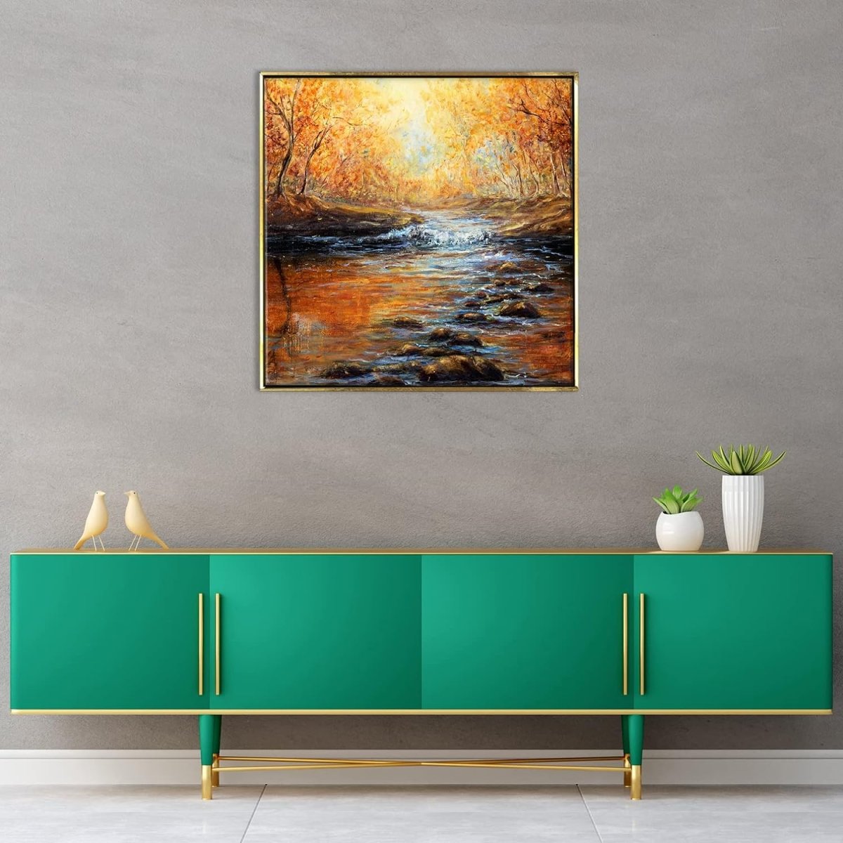 The Woodland Stream Canvas Wall Art (24 x 24 Inches)