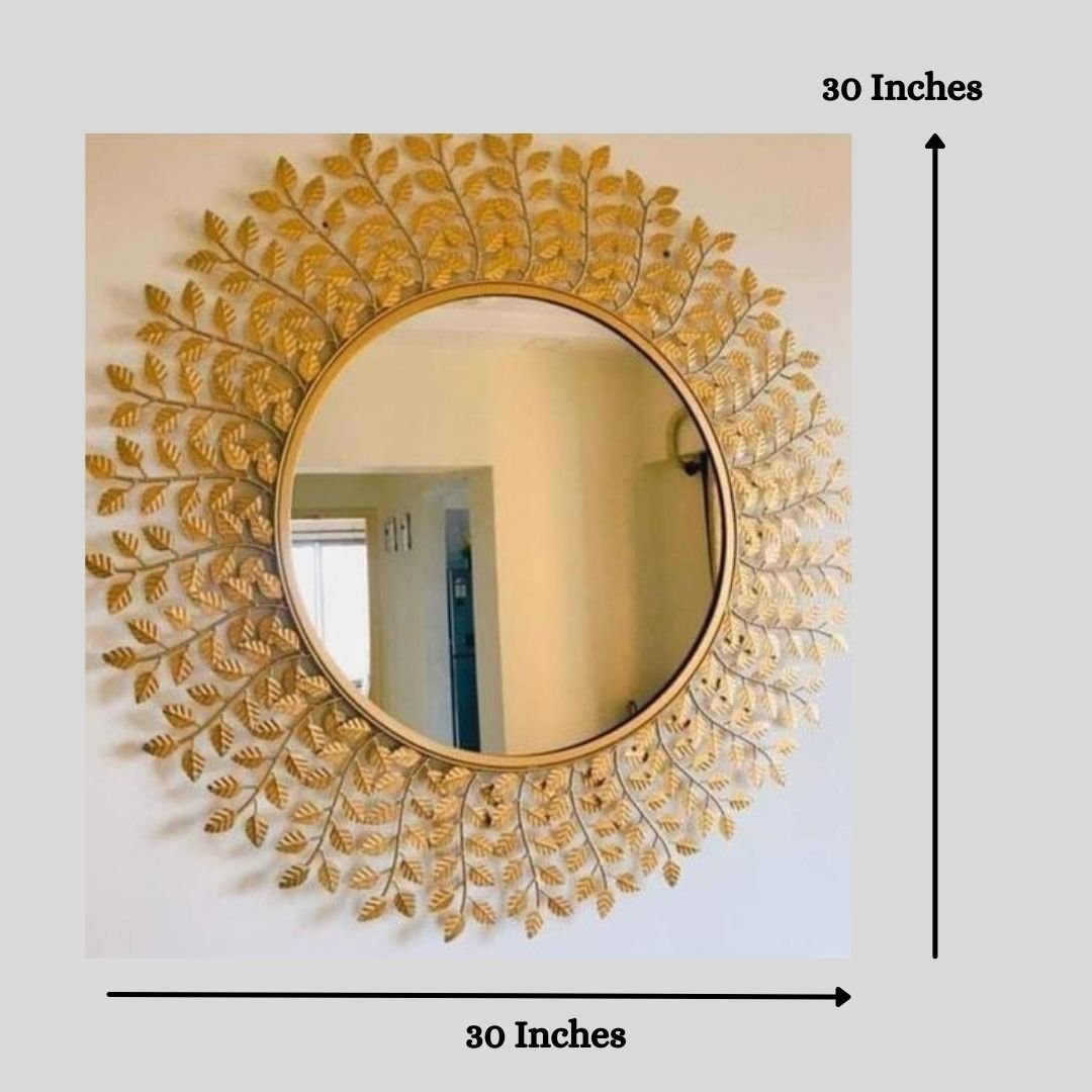 Tiny Leaves Circular mirror (30 Inches Dia)