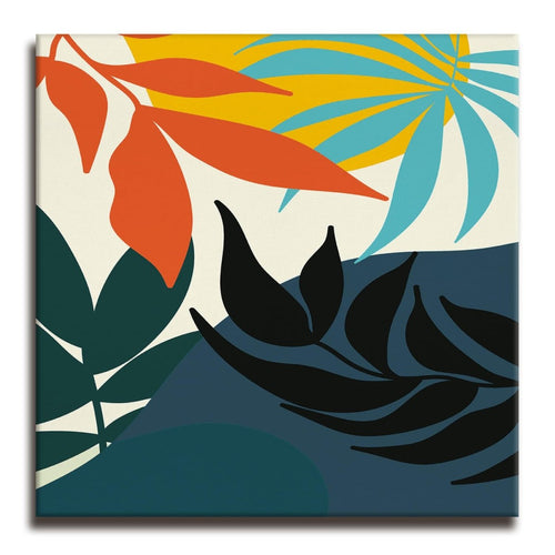 Tranquil Reflection Boho Canvas Painting (36 x 36 Inches)