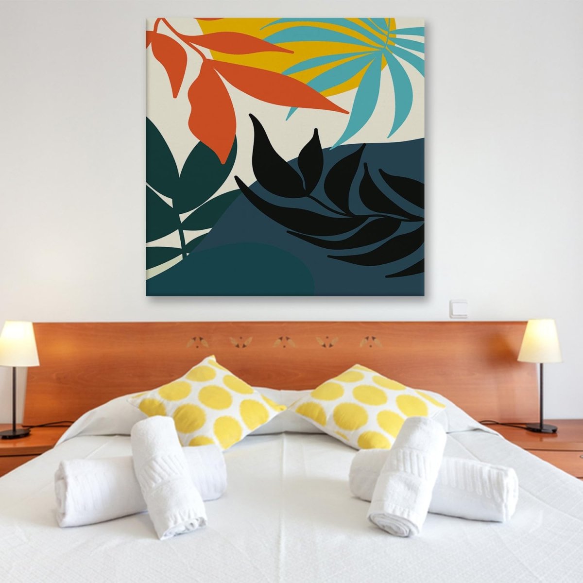 Tranquil Reflection Boho Canvas Painting (36 x 36 Inches)