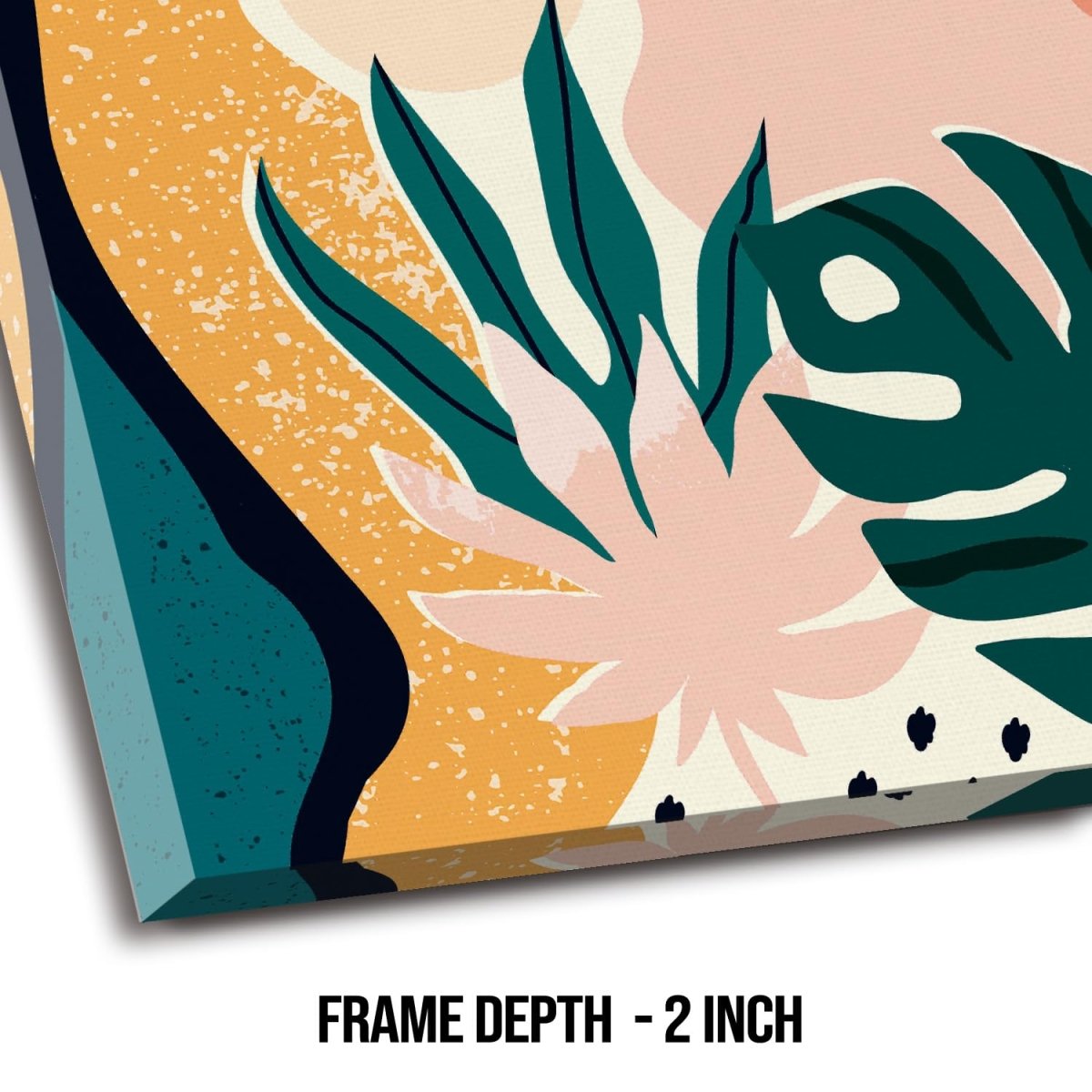 Tropical Leaves Canvas Wall Painting (36 x 36 Inches)