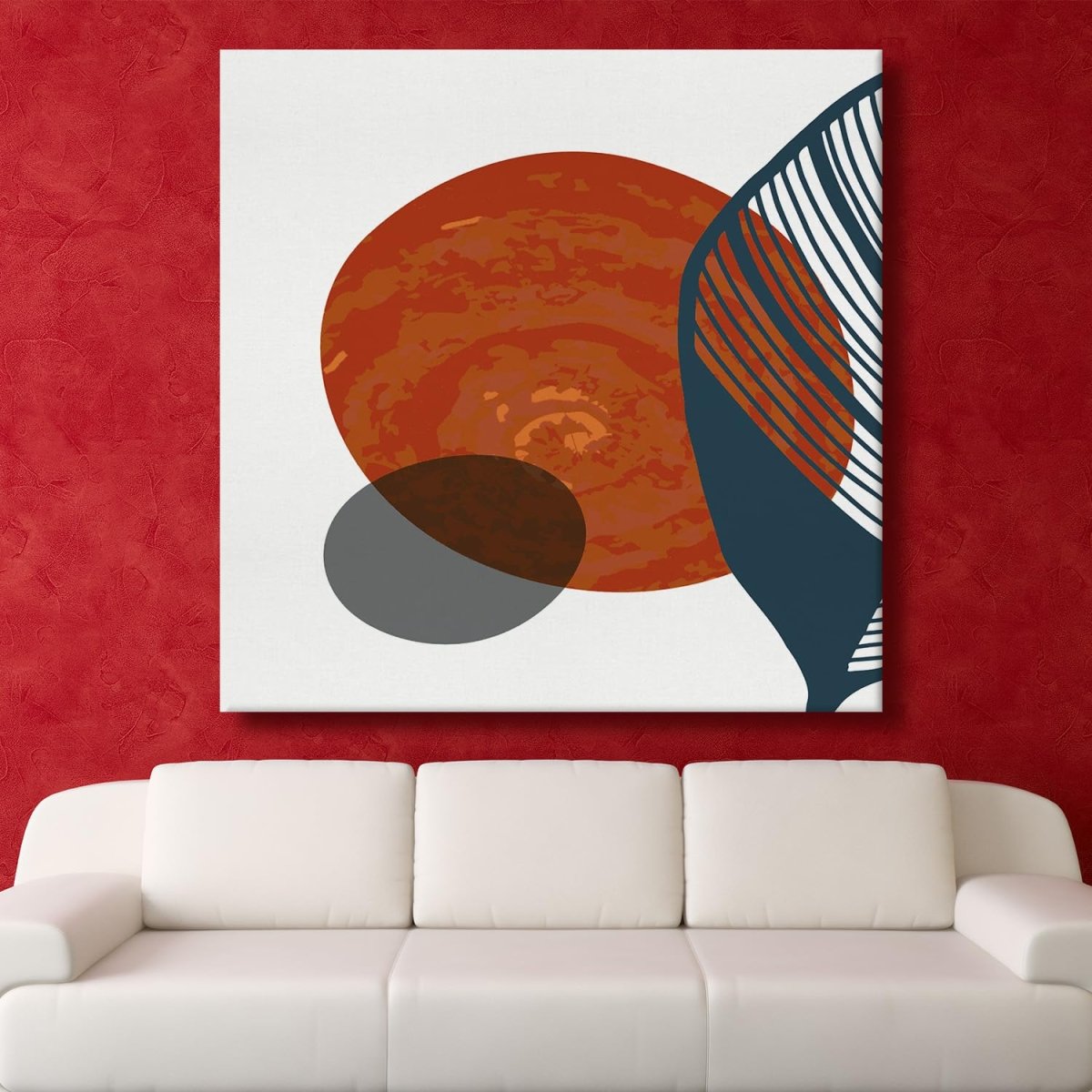 Venn Circle and Spring Canvas Wall Painting (36 x 36 Inches)