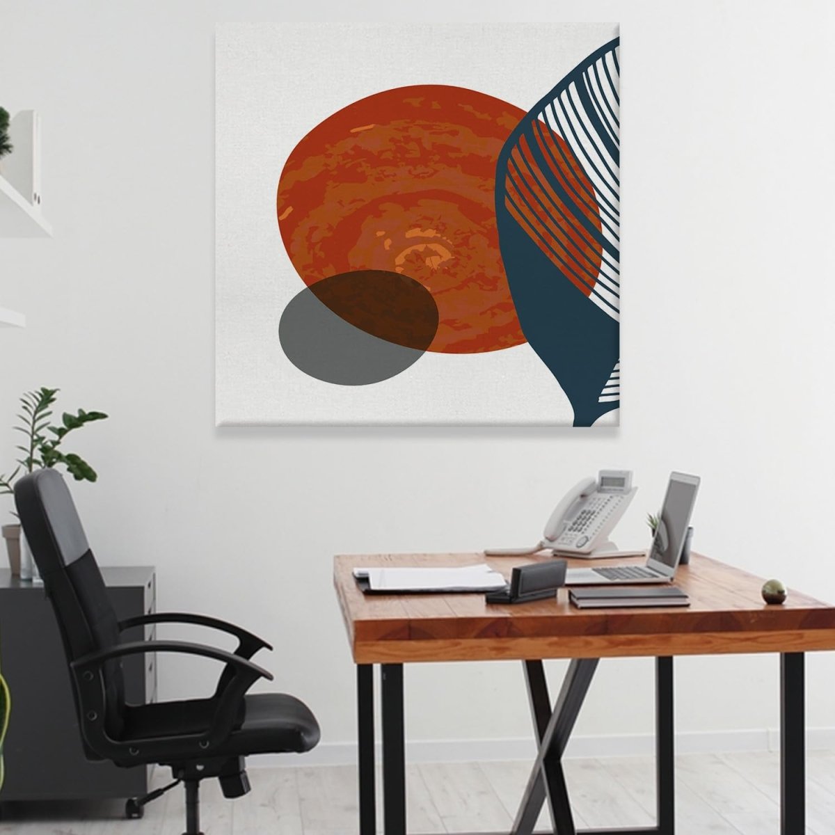 Venn Circle and Spring Canvas Wall Painting (36 x 36 Inches)
