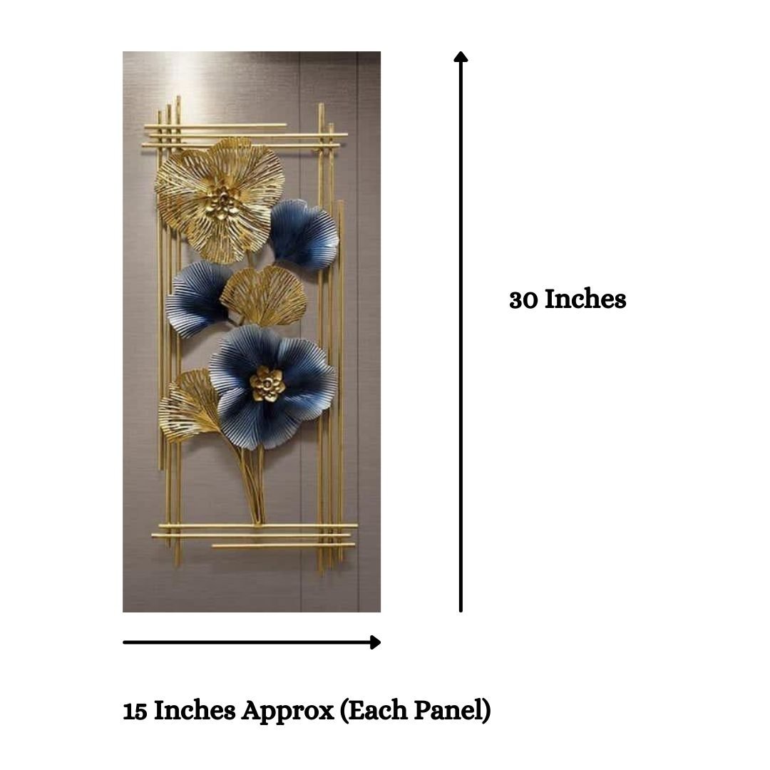 Vertical 2 Framed Zara Metal Wall Art (15 x 30 Inches - Each Panel)