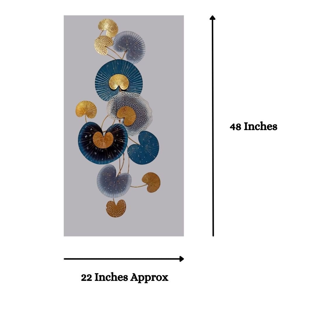 Vertical Mushroom Shaped Metallic Wall Art (48 x 22 Inches)