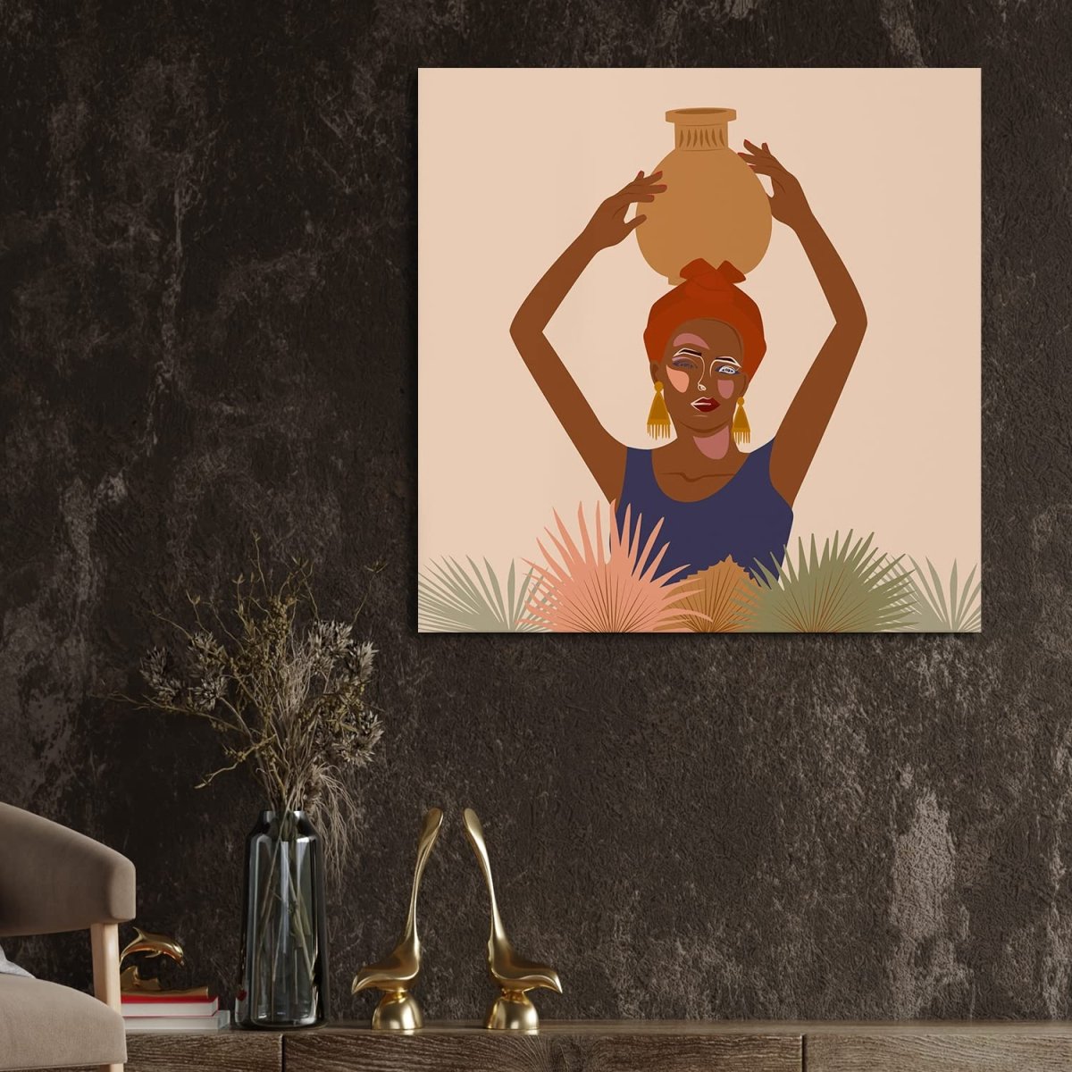 Wellspring Wonder Bohemian Canvas Wall Painting (36 x 36 Inches)