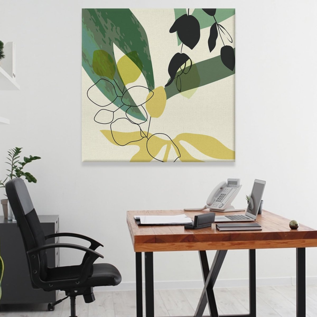 Whisper of Leaves Canvas Wall Painting (36 x 36 Inches)